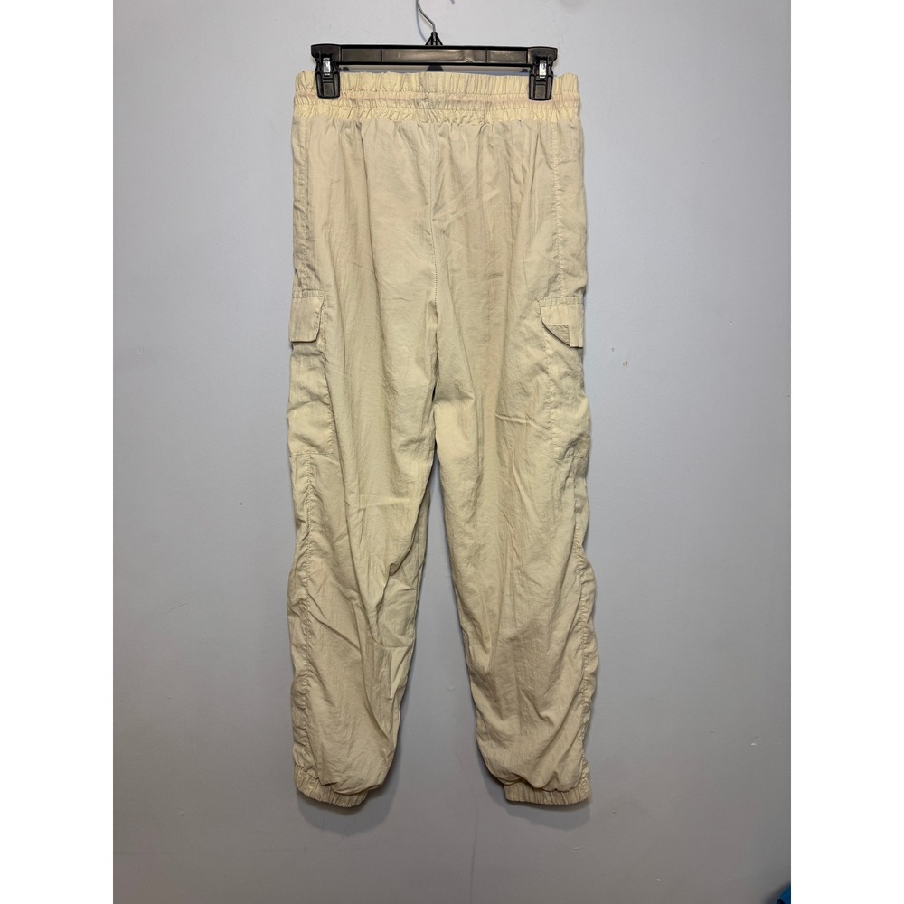Isaac Morris Ltd Womens Nylon Cargo Joggers Tan Beige Orange Drawstring Size M - Picture 2 of 8